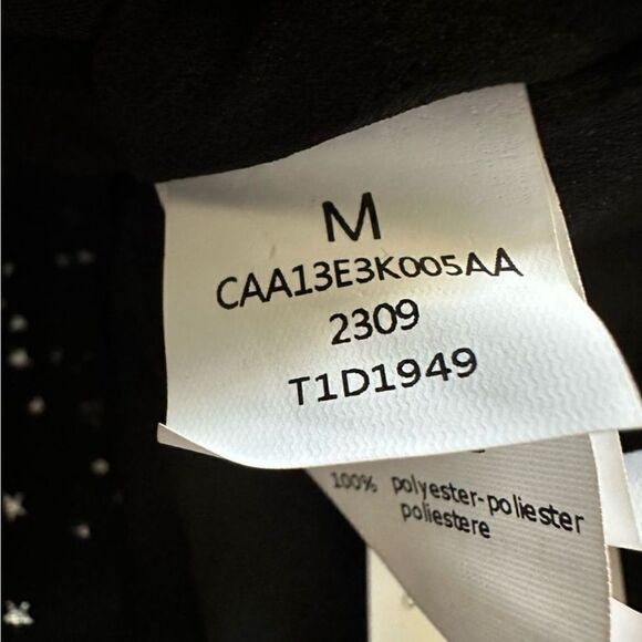 Cupshe Black Silver Glitter Star Print Peasant Sleeve Romper Black Silver Stars - Picture 6 of 9